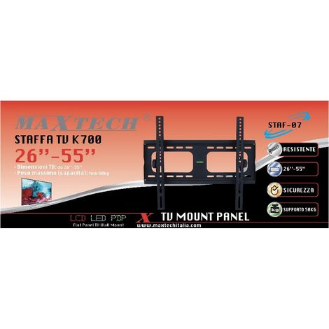 Trade Shop - TV-HALTERUNG, WAND-TV-UNTERSTÜTZUNG, 26 - 55 Zoll, AUFHÄNGBAR BIS 50 KG, MAXTECH STAF-07 -