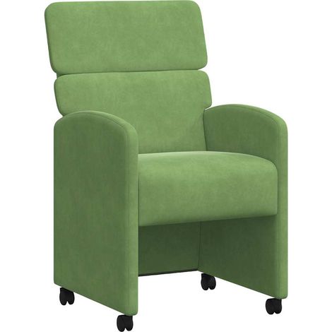 Maison Exclusive - Esszimmerstühle mit Rollen 2 pcs Hellgrün 58 x