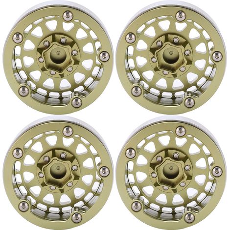 Beadlock-Radnabenbaugruppe für RC-Cars, 1,9-Zoll-Aluminiumfelge, für ferngesteuerte Autos im Maßstab 1:10, 1:12 und 1:14, hellgrün (1/5)