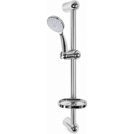 Saliscendi Doccia 60 cm Soffione Ø8 cm Tubo 180 cm Portasapone 69131
