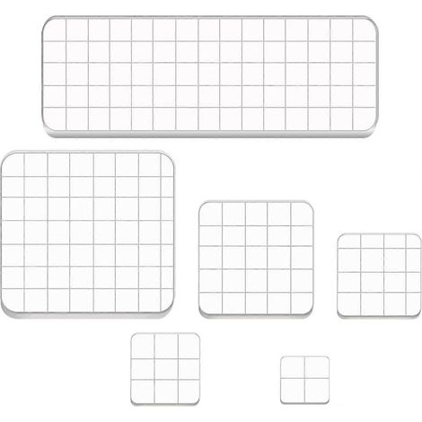 Blocs de tampons transparents en acrylique (6 pièces) avec quadrillage pour scrapbooking et loisirs créatifs (1/5)