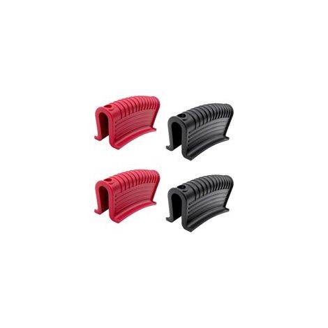 2 Paires de Supports de poignée de Casserole Chaude d'assistance en Silicone, couvercles de poêle Chaude Manchon de Support de Casserole Poignée isolée antidérapante et résistante à la Chaleur (1/4)