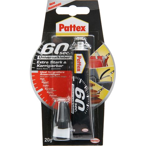 Pattex 60sec. Universalkleber 20 g Tube, klar & farblos Universalkleber (1/5)