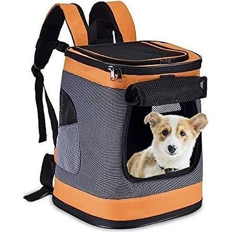 Sac à dos de transport pour chien et chat jusqu'à 10 kg – Tissu 600D Oxford – Ventilation optimale – Ergonomique coussin amovible (1/4)