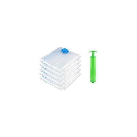 Autres rangements 8PCS Sacs de Rangement sous Vide Housses de Rangement Sous Vide Voyages Réutilisables --Sacs Compression pour Matelas,Vêtements,Couettes,Literie,Oreillers - Transparent- 60X40cm (1/4)