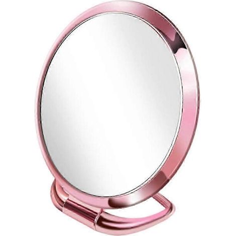 Miroir de table pliable portable pour voyage, miroir de maquillage sur pied-Pink Oval (1/5)