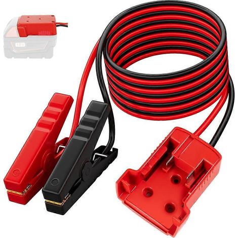 Câbles de démarrage pour batterie Li-Ion 18 V Milwaukee, câble 12 AWG, adaptateur de démarrage de batterie, câble de démarrage automatique (1/4)