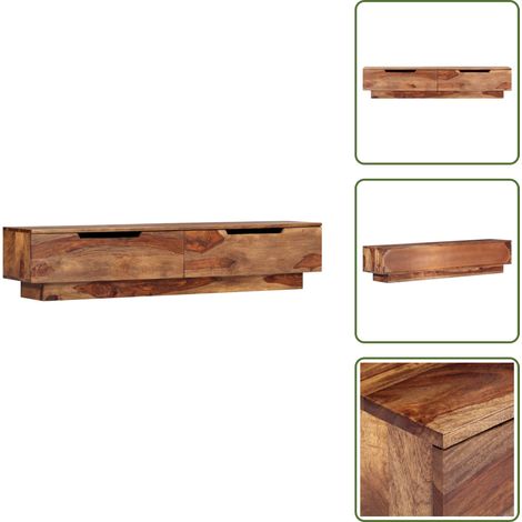 vidaXL Meuble TV 145x30x30 cm Bois massif (1/5)