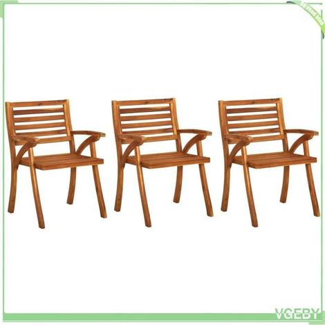 Chaises Ă manger de jardin - FAFEICY - 3060793 - Acacia massif - Coussins bleus - Lot 3+1 (1/5)