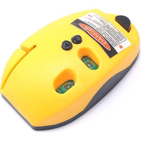 Niveau laser vert 2 lignes (horizontal et vertical) — Niveau laser infrarouge à angle droit — Outil de mesure pour la construction (Jaune) (1/4)