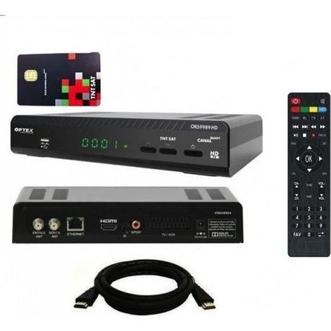 Récepteur satellite - OPTEX - ORS 9989 HD - Carte TNTSAT 4 ans - HD - 19 chaînes gratuites