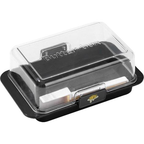Boîte de rangement pour beurre et fromage avec couvercle, en plastique noir, idéale pour la cuisine et le réfrigérateur. (1/5)