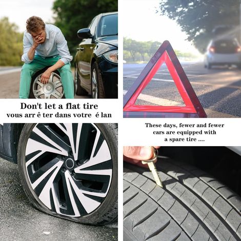 Kit di riparazione pneumatici per auto, kit di riparazione pneumatici, kit di riparazione forature auto senza camera d'aria, strumento completo per le tue forature in caso di emergenza, per auto, moto (1/3)