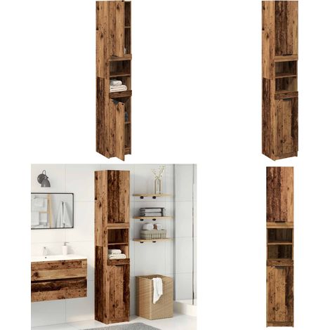 Armario de baño de madera contrachapada envejecida - Armario de madera - Armario de baño de madera contrachapada