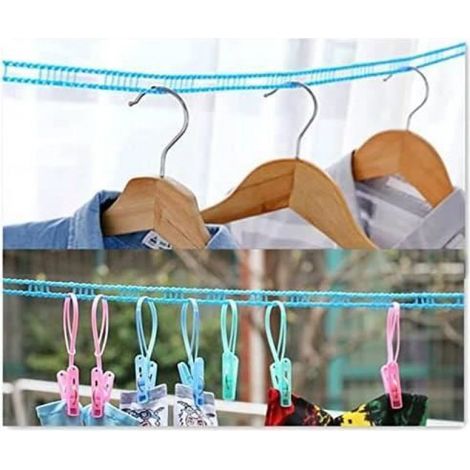 Corde À Linge En Nylon, 6 Pièces Cordes À Linge Exterieur Coupe-Vent Antidérapante Portable Clôture Étendoir Corde Pour Extér[u3630] (1/4)
