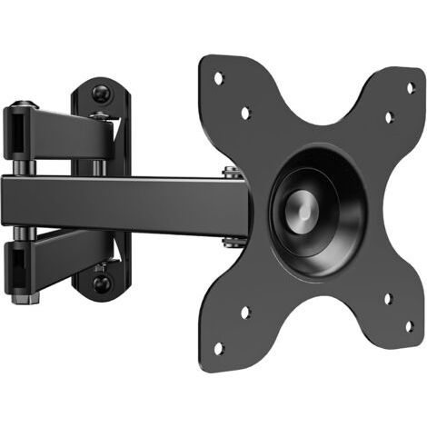 Houhence – Support mural TV noir avec bras articulé extensible 15 pouces – Compatible écrans 13-32 pouces – Charge max 15 kg – Installation sur mur en béton ou bois (1/5)