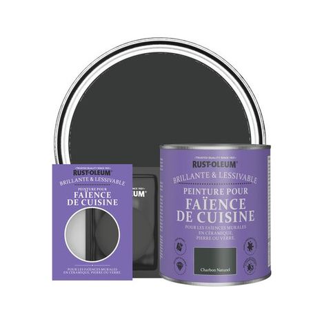 Peinture pour Faïence de Cuisine, Finition Brillante - Charbon Naturel (1/3)