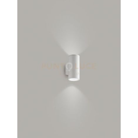 QUARONDO Applique 2 luci tondo alluminio per esterni colore bianco doppia emissione attacco GU10
