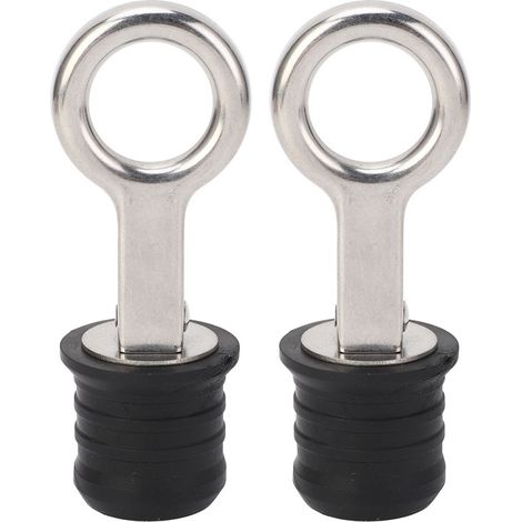 Set aus 2 Bootsablassstopfen, Edelstahl, mit Druckgriff und Marine-Gummigewinde, für Schiffe und Yachten, 3,2 cm (1-1/4 Zoll). (1/5)