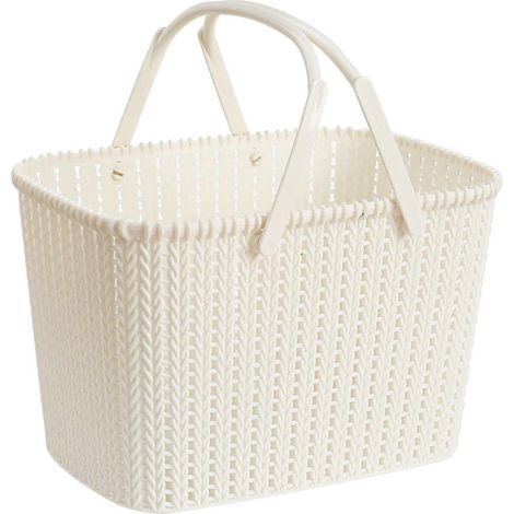 Panier de douche portable ouvert, sac de rangement pour salle de bain, panier ajouré décoratif, organisateur de cosmétiques, bac de rangement pour dortoir, cuisine, garage-Beige