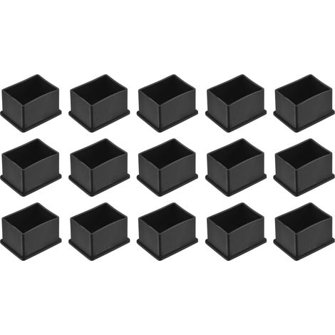 15 Pièces Bouchons Carrés en Plastique pour 30x40mm Noir (1/5)