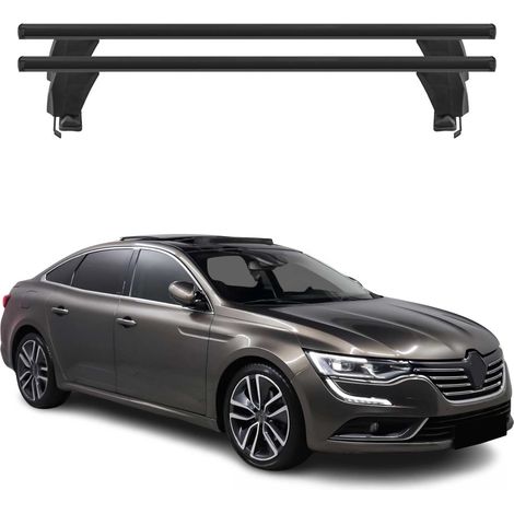 OMAC Barres de toit transversales en aluminium pour Renault Talisman 2015-2022 – Antivol – Rainure en T – Testées City Crash – Charge Max 50 kg Noir (1/4)