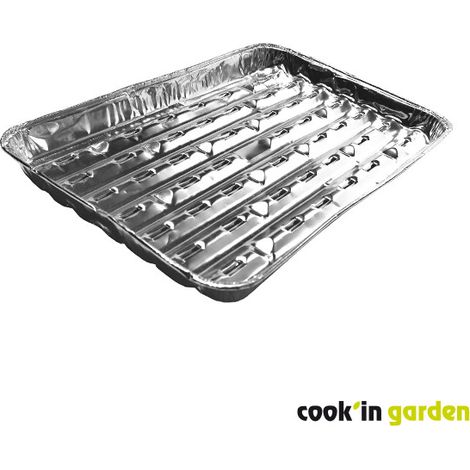 Lot de 5 grandes barquettes aluminium pour barbecue Cook'in Garden