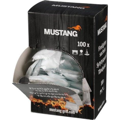Mustang Firelighter Bag Odourfree 100 Sachets Allumage
