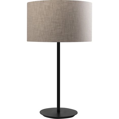 Lampada da Tavolo Vivien Nera con Paralume Cilindrico Avorio - Attacco E27 IP20 75W - Illuminazione Interni Rossini Group (1/5)