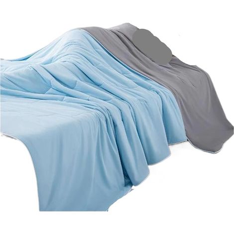 Kühlende Decke Klimaanlage Steppdecke Heim Einzeln Sommer Kühldecke Schlafzimmer Kühlende Decke aus Eisseide Sommer Kühldecke (Blaugrau, 150 x 200 cm) (1/5)
