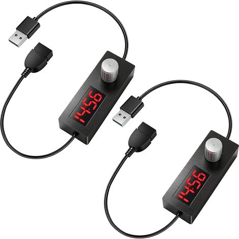 2er-Pack 5V 2A USB-Timer-Buchsenkabel mit Countdown-Funktion, einstellbarem Abschaltautomatik-Schalter, Countdown-Timer-Schalterkabel für Ventilatoren, Lampen, Wasserpumpen (1/5)