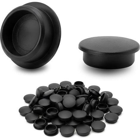 Evotrade Cache-Trous pour Meubles en Plastique 10 mm Couleur Noir Lot de 20 Pièces (1/5)