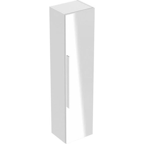 Colonne haute Geberit iConavec une porte et miroir extérieur: Largeur 36cm, Hauteur 150cm, Profondeur 31.7cm, Blanc / Laqué mat