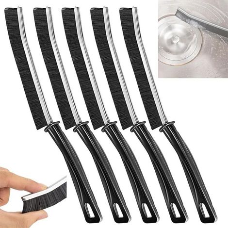 Brosse de Nettoyage des Interstices,5 Pcs Brosse Nettoyage Salle de Bain Brosse Joint Carrelage Brosse de Nettoyage Rainure Fenetre Bristled Crevice Cleaning Brush pour Porte,Fenêtre,Rail de Cui (1/4)