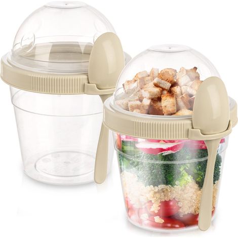 Pot de yaourt avec cuillère, boîte à lunch, 400 ml, 2 pièces. (1/5)