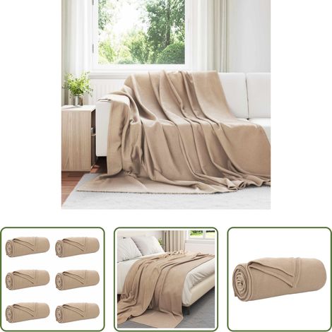 Decke für das Schlafzimmer -  Wohndecken 6 pcs Kamel 240 x 220 cm Fleece