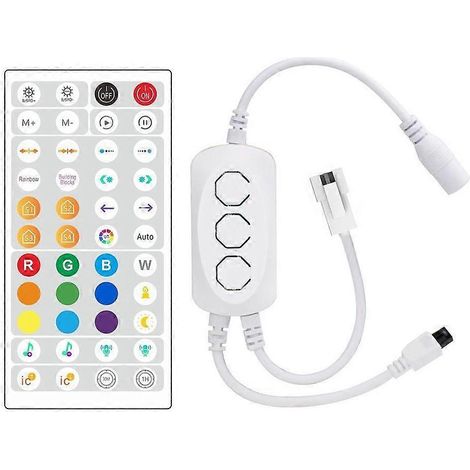 Bluetooth-LED-Controller mit 44 Tasten, Sprachsteuerung und intelligenter Farbtemperaturanpassung, LED-Streifen-Controller A (1/5)