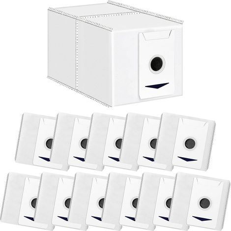 Lot de 12 sacs à poussière pour Ecovacs Deebot T30 Pro Omni, T30 Omni aspirateur robot - Grande capacité de 3 l (1/5)