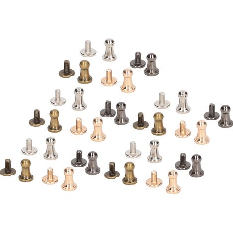 Lot de 40 Rivets Champignon en Alliage Pratique, Petits Clous à Tête Ronde DIY pour Cuir, Décoration pour Vêtements, Chaussures, Sacs et Colliers pour Animaux (1/5)
