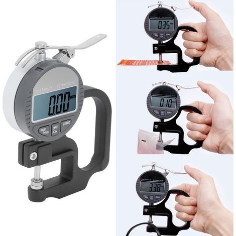 Medidor de espesor digital de 0 a 12,7 mm para papel, película, tela y cinta adhesiva. (1/5)