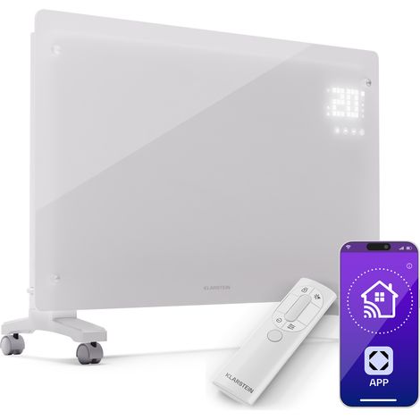 Klarstein Elektroheizung, 2500 W Konvektor Heizung Freistehend & Wandmontage, Elektroheizung Energiesparend mit App-Control & Bodenrollen, Heizung Elektrisch, Heizkörper Elektrisch mit Thermostat (1/5)