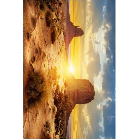 Affiche décorative adhésive en PVC, style soleil et désert, pour aquarium (122 x 50 cm) (1/5)