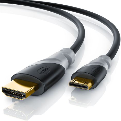 CSL HDMI Typ C (Mini) 2.0 zu HDMI Typ A Kabel, Ultra HD, UHD, 2160p, 4k bei 30 Hz, 1080p, 3D, Ethernet - 3m (1/5)