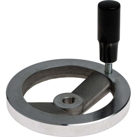 Volant de manœuvre Rotative RS PRO 125mm, 12mm Ø de montage en Aluminium moulé ( Prix pour 1 )