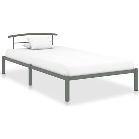 Bed Frame  Grey  Metal  Single  Durable  Bed Frame  Rectangular vidaXL (1/5)