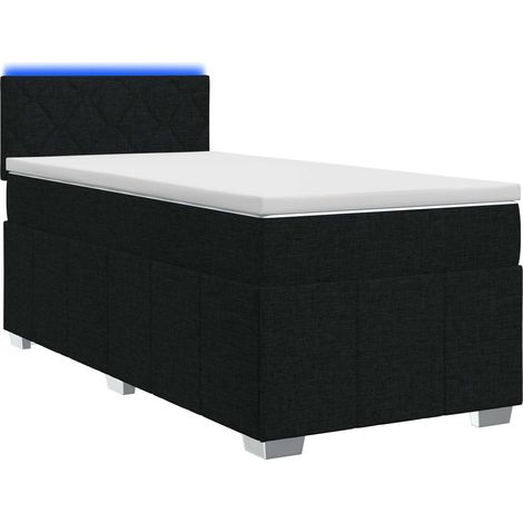Maison Exclusive - Letto box spring con materasso Nero 100 x 200 cm Tessuto (1/5)