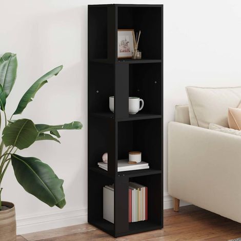 Armoire d'angle-Meuble de rangement Noir 33x33x132 cm Bois d’ingénierie 736006 (1/5)