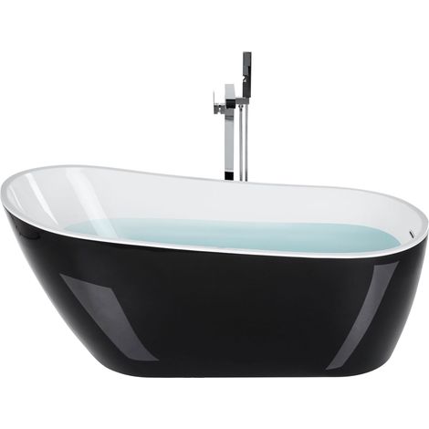 Freestanding Bathtub SOLARTE 1700 x 780 mm Black/ White (1/5)