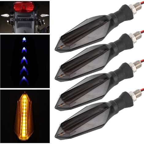 4pcs Feux Séquentiels Double Face LED 12V Lampe Clignotante Universelle Moto (1/5)