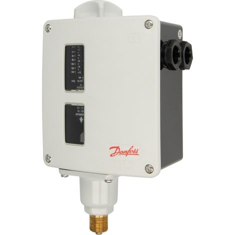 Danfoss – Pressostat et contacteur de compresseur – Raccord G 3/8' A – Protection IP 66 – Contact inverseur à 1 pôle – Pression 10 bars - RT116